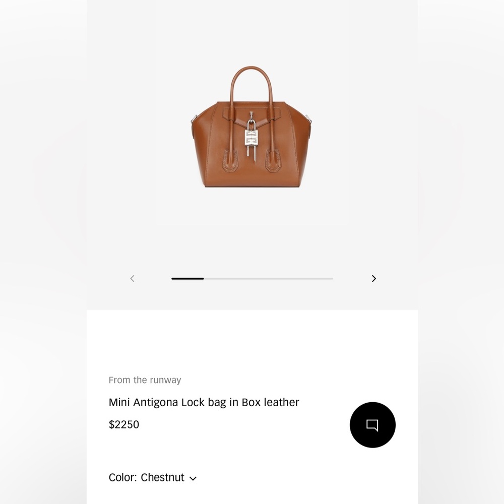 Brand new Givenchy mini antigona lock bag in box leather - chestnut color